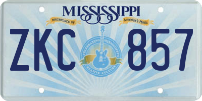 MS license plate ZKC857