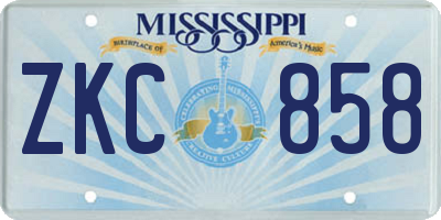 MS license plate ZKC858
