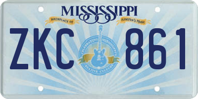MS license plate ZKC861