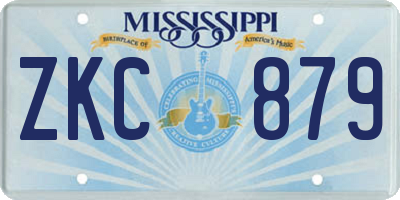 MS license plate ZKC879