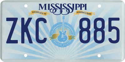 MS license plate ZKC885