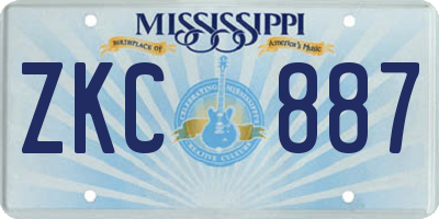 MS license plate ZKC887