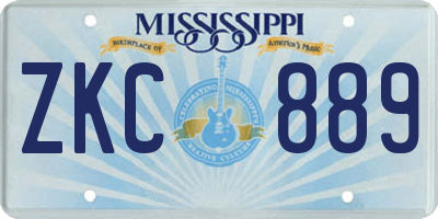 MS license plate ZKC889