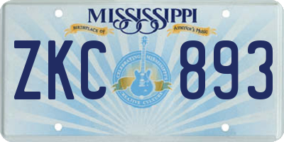 MS license plate ZKC893