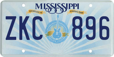 MS license plate ZKC896