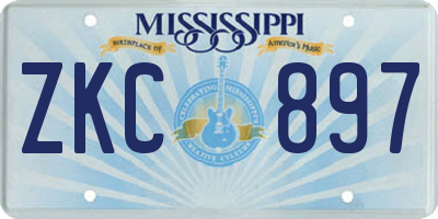 MS license plate ZKC897