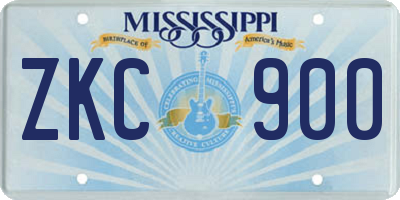 MS license plate ZKC900