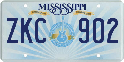 MS license plate ZKC902