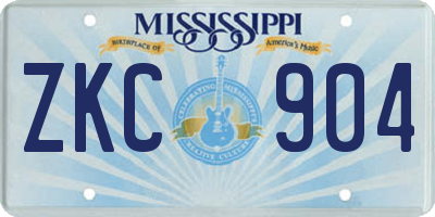 MS license plate ZKC904