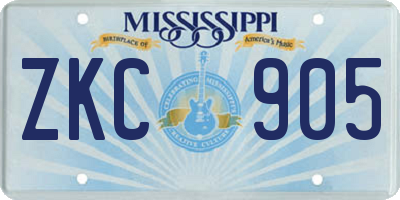 MS license plate ZKC905