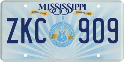 MS license plate ZKC909