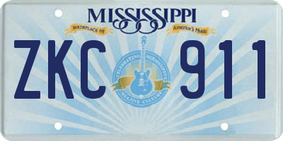 MS license plate ZKC911