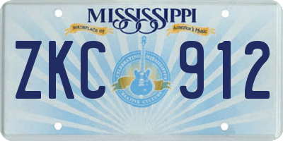 MS license plate ZKC912