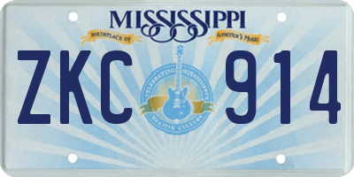 MS license plate ZKC914