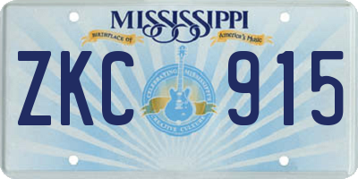 MS license plate ZKC915