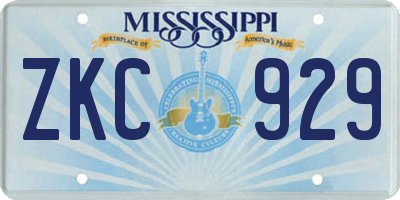 MS license plate ZKC929