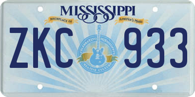 MS license plate ZKC933