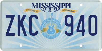 MS license plate ZKC940