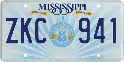 MS license plate ZKC941