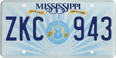 MS license plate ZKC943
