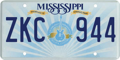 MS license plate ZKC944