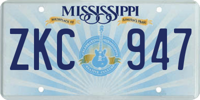 MS license plate ZKC947