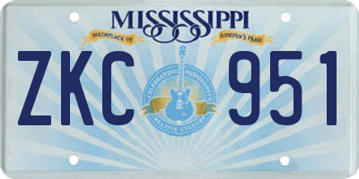 MS license plate ZKC951