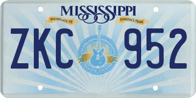MS license plate ZKC952