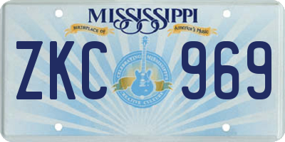 MS license plate ZKC969