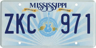 MS license plate ZKC971