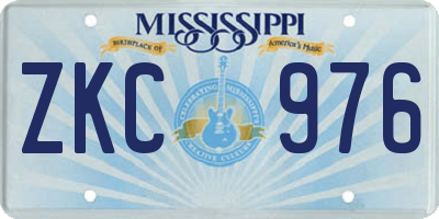 MS license plate ZKC976