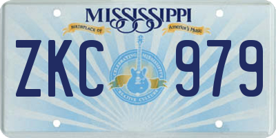 MS license plate ZKC979