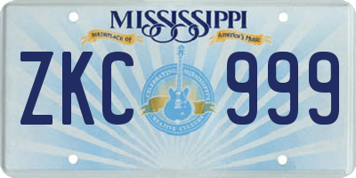 MS license plate ZKC999