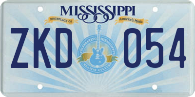 MS license plate ZKD054