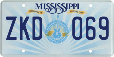 MS license plate ZKD069