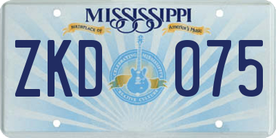 MS license plate ZKD075