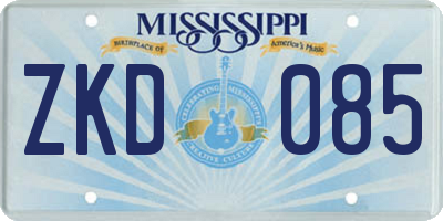 MS license plate ZKD085