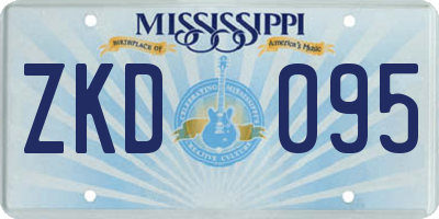 MS license plate ZKD095