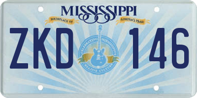 MS license plate ZKD146