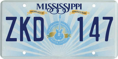MS license plate ZKD147