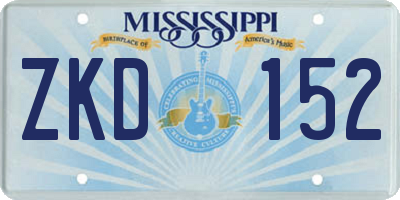 MS license plate ZKD152