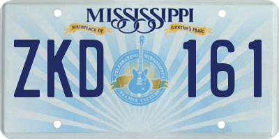 MS license plate ZKD161