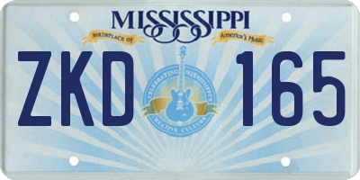 MS license plate ZKD165