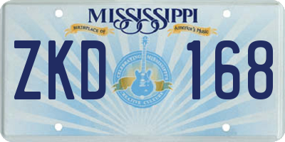 MS license plate ZKD168