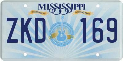 MS license plate ZKD169