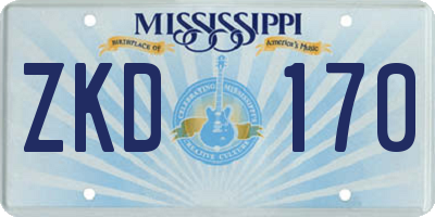MS license plate ZKD170