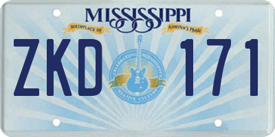 MS license plate ZKD171