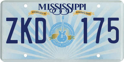 MS license plate ZKD175