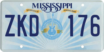 MS license plate ZKD176