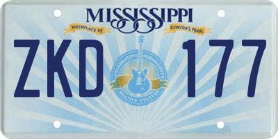 MS license plate ZKD177